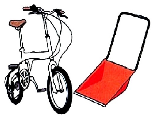 自転車・雪かき用具のイラスト