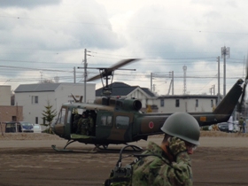 陸上自衛隊第１１普通科連隊（井上一連隊長）と第７飛行隊による訓練展示