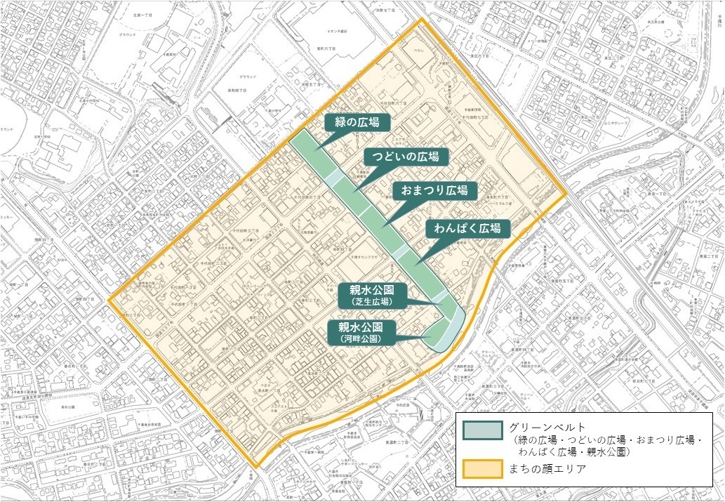 対象区域・施設配置図