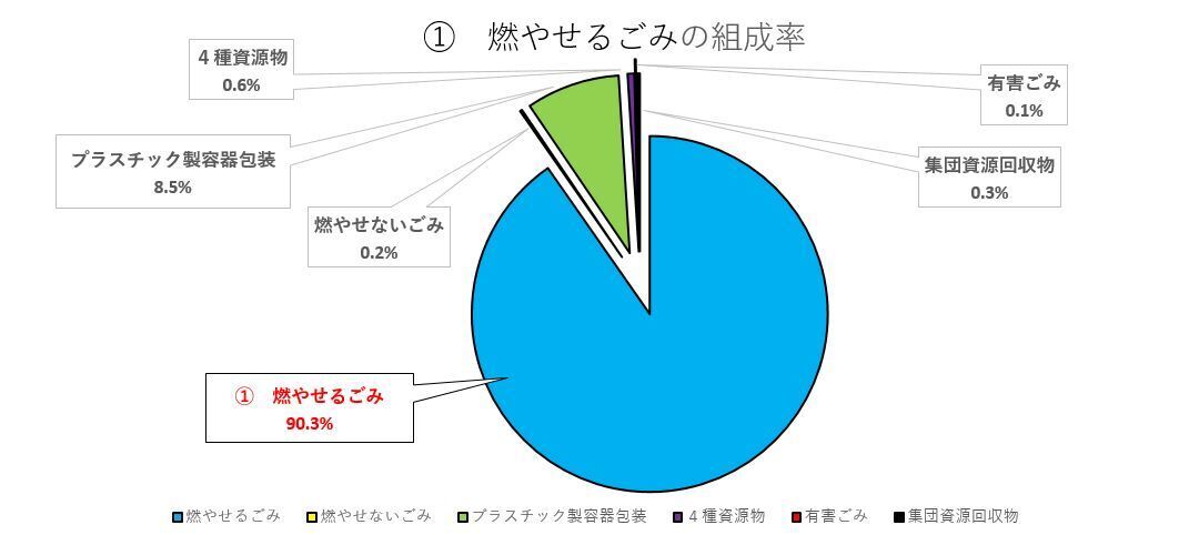 燃やせるごみの組成率 円グラフの画像