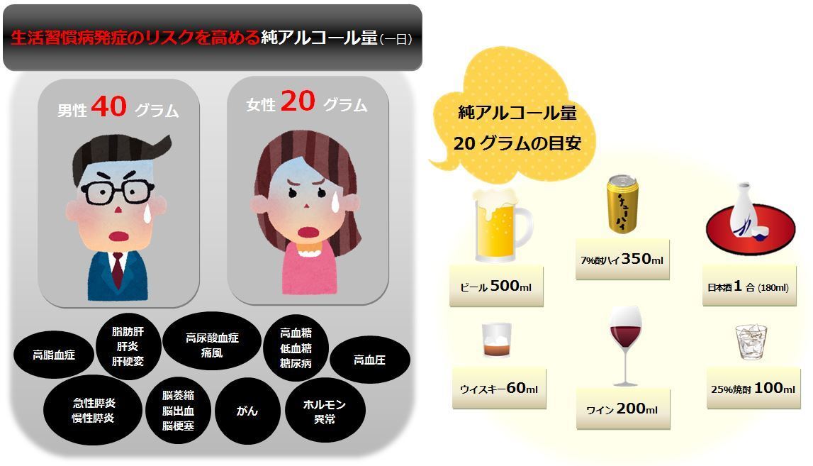 画像 ハイリスク飲酒量の目安