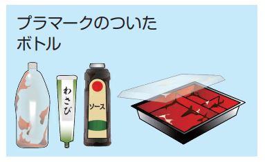 汚れたプラ容器包装のイラスト