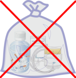 誤った在宅医療廃棄物ごみの出し方イラスト