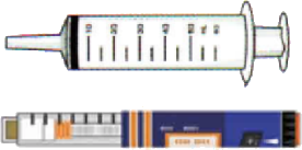 針のない注射器・ペン型自己注射カートリッジのイラスト