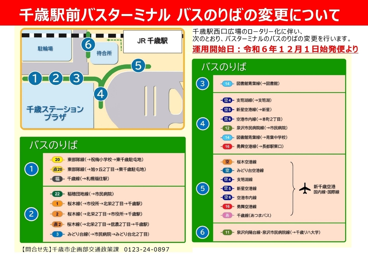 バスのりば変更のお知らせ