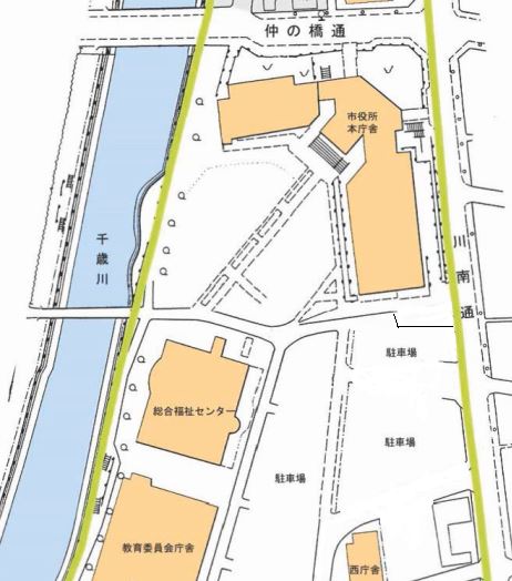 庁舎周辺の図面