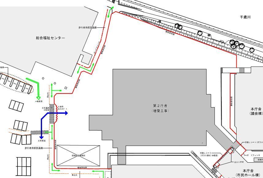 第2庁舎建設工事仮設計画図