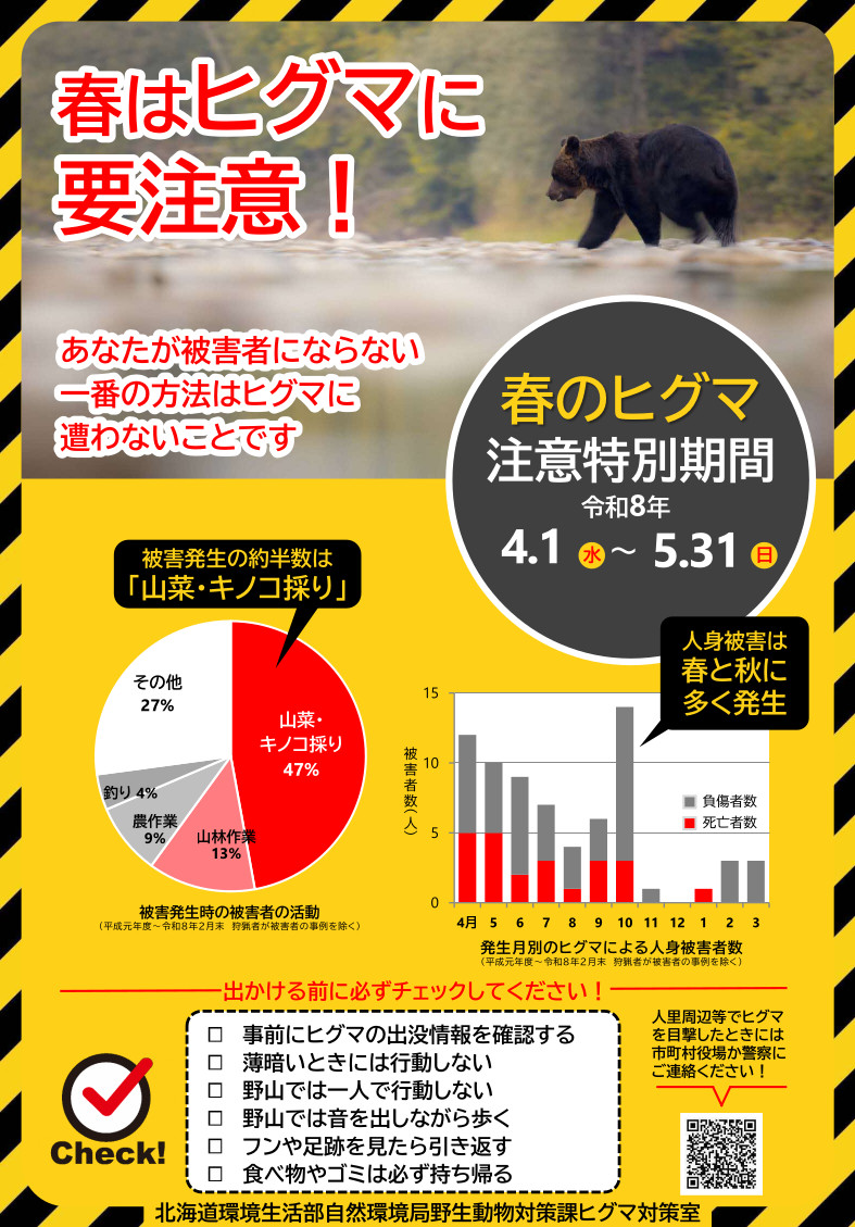 春のヒグマ注意特別期間（日本語）