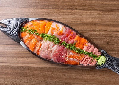 道の駅の鮭の遡上丼