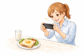 朝ごはん撮影