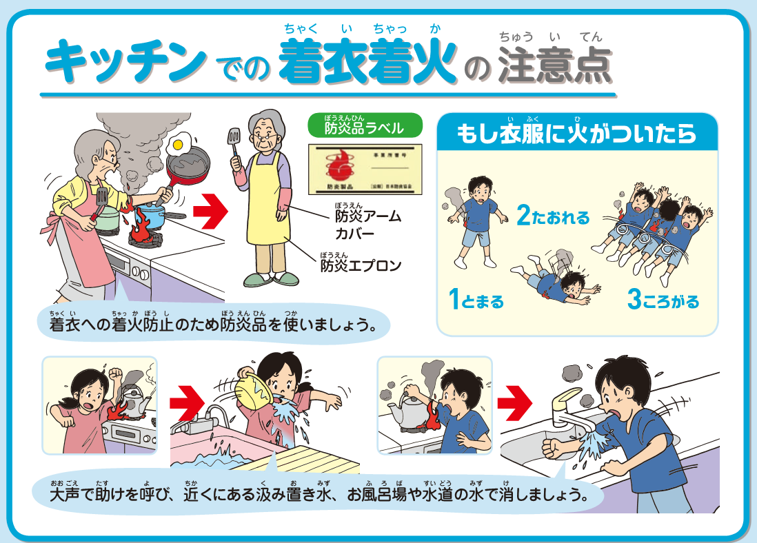 着衣着火の注意点