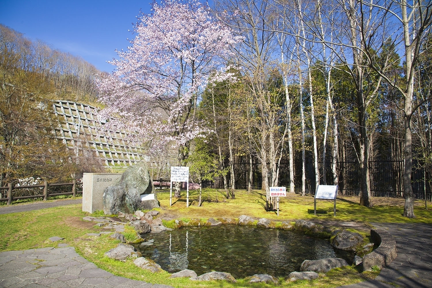 記念碑・湧水池