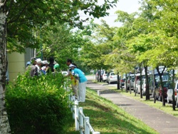 プレー中、町村代議士がご挨拶に来られました。