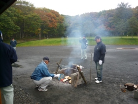 防災の森  火おこし訓練