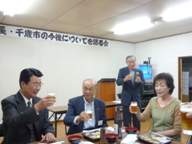 誕生会  五十嵐町内会長乾杯