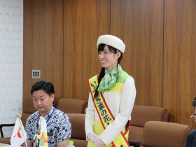 第5代いぶすき菜の花レディ  宮田絵里花様表敬